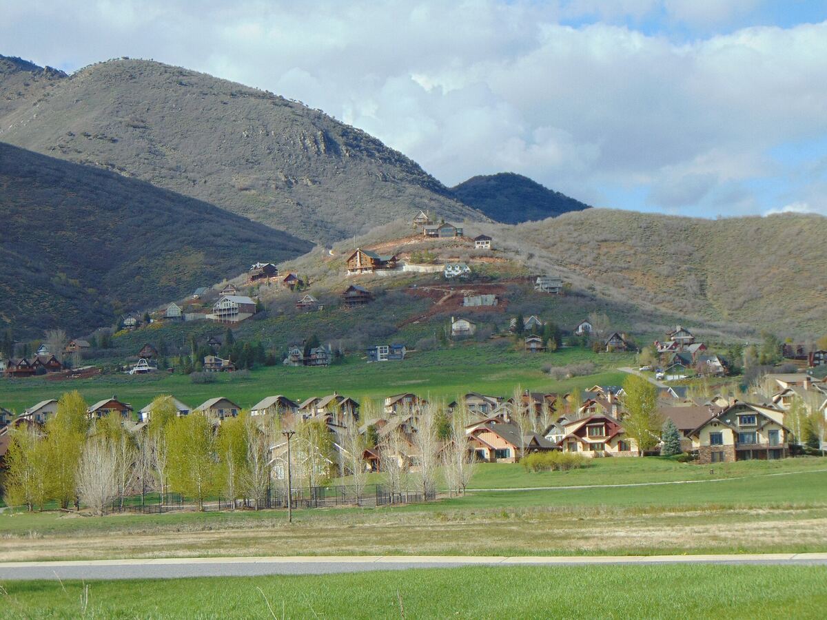Homes on the hillside above Midway, Utah