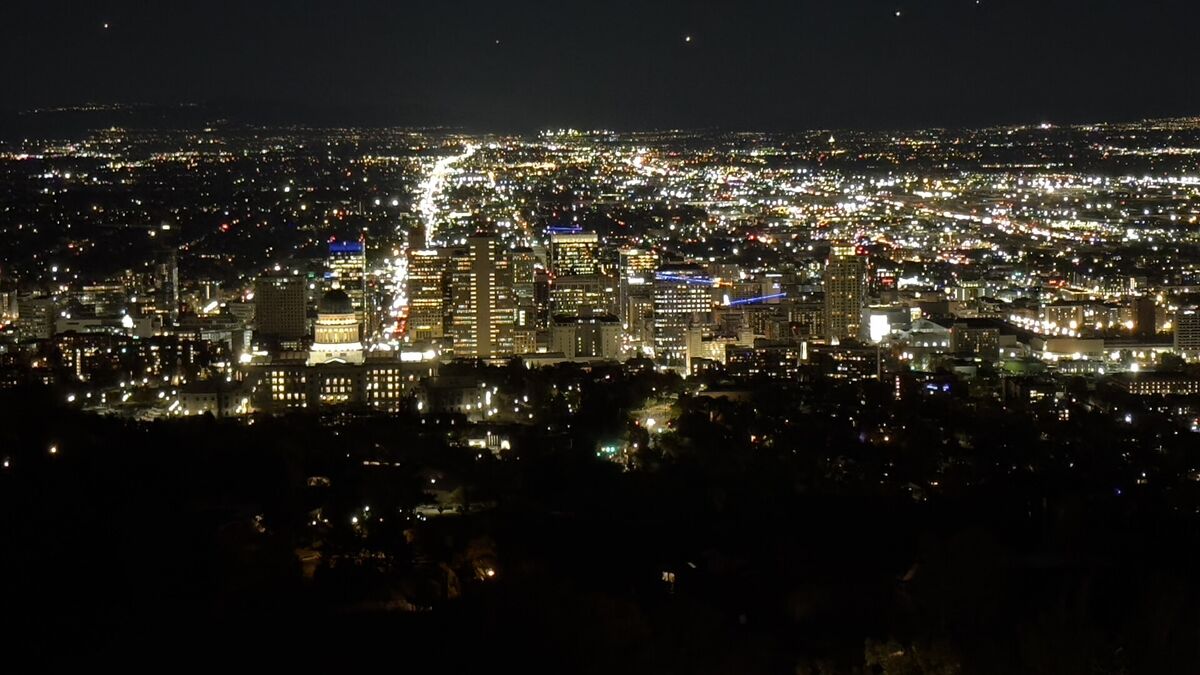 Salt Lake City skyline at night